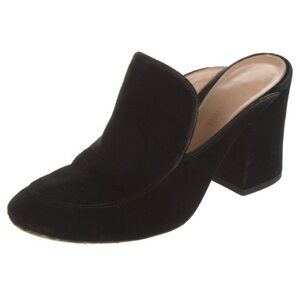 Gianvito Rossi Sofia Black Velvet Mule, Block Heel - Size 36.5